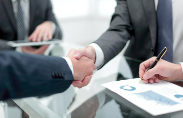 close up.handshake of business partners