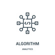 algorithm icon vector from analytics collection. Thin line algorithm outline icon vector illustration.