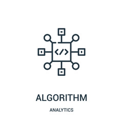 algorithm icon vector from analytics collection. thin line algorithm outline icon vector illustratio