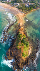 Aerial view of mirissa in the morning,Sri lanka