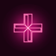 Canvas Print - medical cross icon. Elements of Medicine in neon style icons. Simple icon for websites, web design, mobile app, info graphics