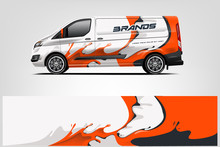 Van Wrap Design For Company, Decal, Wrap, And Sticker. Vector Eps10 - Vector