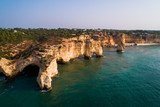 Fototapeta Na ścianę - Praia da Marinha, Lagoa, Algarve, Portugal, Europe - Aerial View at Dsuk