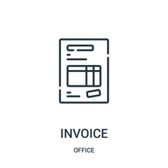 Wall Mural - invoice icon vector from office collection. thin line invoice outline icon vector illustration.