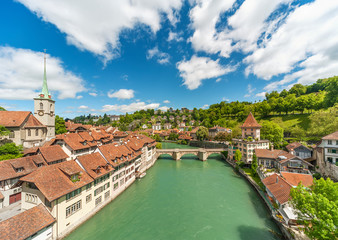Fototapete - Historical city Bern, Switzerland. Idyllic landscape of Swiss