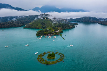 Sun Moon Lake in Nantou, Taiwan, Aerial view  Sun Moon Lake.