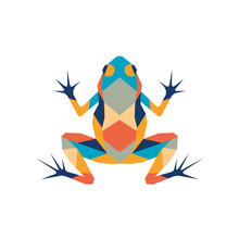 Geometric Polygonal Frog. Abstract Colorful Animal. Vector Illustration.