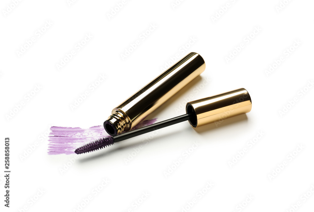 Mascara on white background