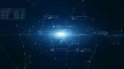 Secure Digital Data Global Network. Cyber security concept
