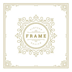 Poster - Vintage flourishes ornament frame template vector illustration.