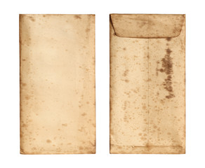 Wall Mural - old envelope closed (with clipping path) isolated on white background