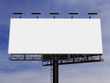 © pabijan - 3D rendering of blank billboard (empty advertisement) with clouds. Empty mockup template
