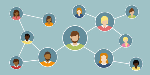 social media network characters concept vector illustration EPS10
