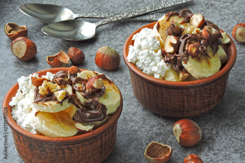 Healthy Breakfast Or Snack With Cottage Cheese Banana And