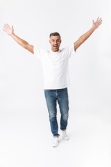 Poster - Image of adult man 30s with bristle wearing casual t-shirt posing and looking on camera