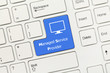 White conceptual keyboard - Managed Service Provider (blue key)