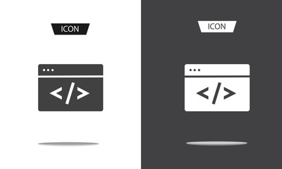 Coding icon vector isolated on white background.