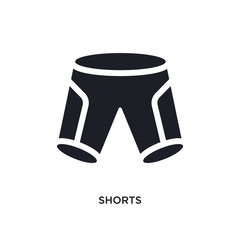 black shorts isolated vector icon. simple element illustration from football concept vector icons. shorts editable black logo symbol design on white background. can be use for web and mobile