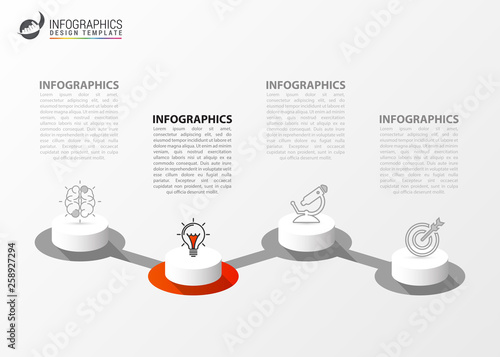 Fotomural Infographic design template. Creative concept with 4 steps