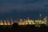 Fototapeta  - Oil refineries, petrochemical plants at night.
