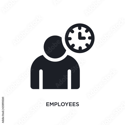 black employees isolated vector icon simple element illustration from time management concept vector icons employees editable logo symbol design on white background can be use for web and mobile buy this adobe stock