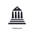 black federalism isolated vector icon. simple element illustration from united states of america concept vector icons. federalism editable logo symbol design on white background. can be use for web