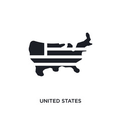 Wall Mural - black united states isolated vector icon. simple element illustration from concept vector icons. uni