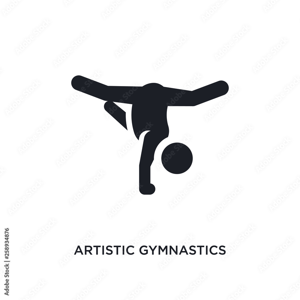 black artistic gymnastics isolated vector icon. simple element illustration  from sport concept vector icons. artistic gymnastics editable logo symbol  design on white background. can be use for web Stock Vector | Adobe, image size:1000x1000