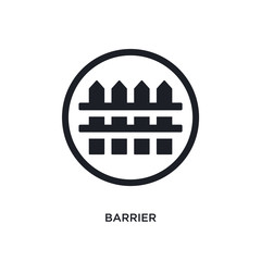 black barrier isolated vector icon. simple element illustration from traffic signs concept vector icons. barrier editable logo symbol design on white background. can be use for web and mobile