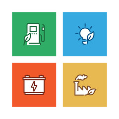 Poster - GREEN ENERGY LINE ICON SET