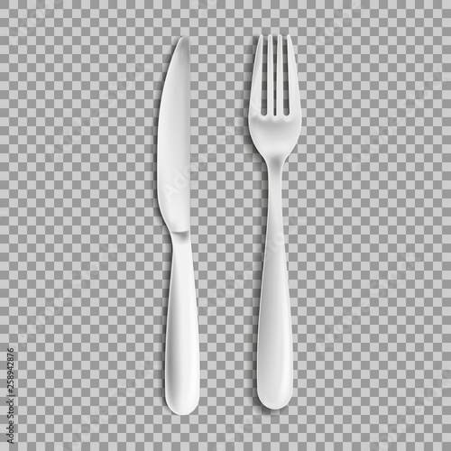 Cuadros en Lienzo knife fork isolated on white background. Vector illustration.