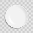 © brovkoserhii - empty white plate isolated on white background. Vector illustration.