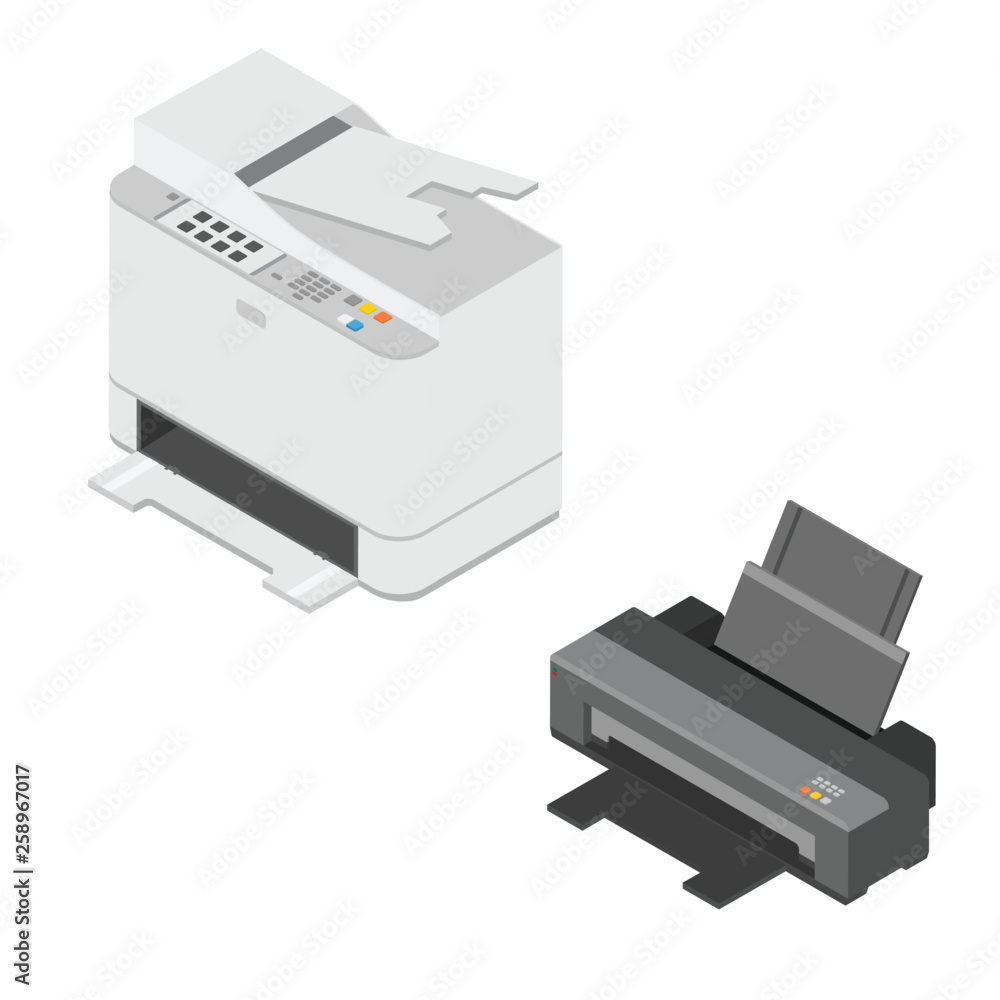 Scanner Isometric Isometric printer and scanner Stock Vector | Adobe Stock