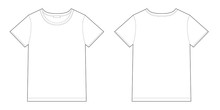 Technical Sketch Unisex Black T-shirt Design Template.
