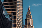 Fototapeta Nowy Jork - Close-up view of Chrysler Building and One Vanderbilt skyscraper in Midtown Manhattan New York City