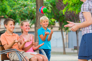 Wall Mural - Children are playing ball