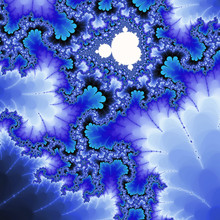 Electric Blue Mandelbrot Fractal Formula, Digital Artwork For Creative Graphic Design