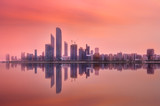 Fototapeta Miasta - View of Abu Dhabi Skyline on a sunny day, UAE