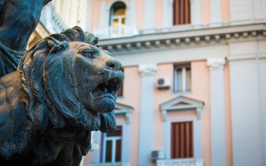 Wall Mural - Lion statue Naples Italy