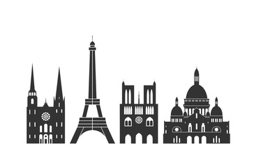 Wall Mural - France logo. Isolated French architecture on white background