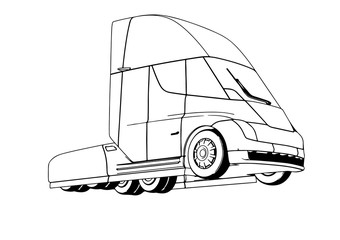 Poster - sketch of a modern truck vector