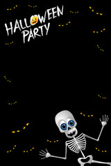 Sticker - Halloween party poster/ banner with a skeleton