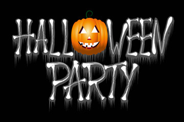 Sticker - Halloween party - typographical concept