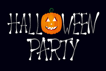 Sticker - Halloween party - typographical concept