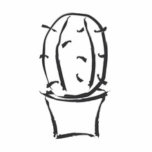Vector Illustration Of Cartoon Cactus
