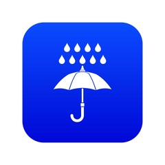 Wall Mural - Umbrella and rain icon digital blue for any design isolated on white vector illustration