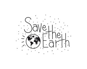 Poster - save the earth label icon