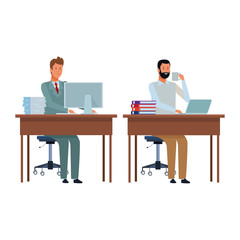 Wall Mural - men in a office desk