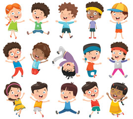 Wall Mural - Vector Illustration Of Cartoon Children