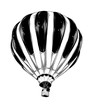 Hand drawn sketch of Hot Air Balloon in black isolated on white background. Detailed vintage style drawing. Illustration for posters and print